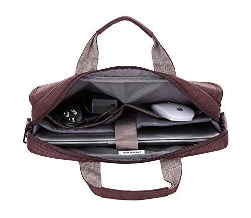 Rawboe® 13.3 Zoll Smart Oxford Laptop Computer Tasche Messenger Bag, mit Schultergurt, Griff & Mehreren Taschen für Surface Pro 4, MacBook, Tablet, iPad und Laptop (13.3 Zoll, Royal Braun) - 4