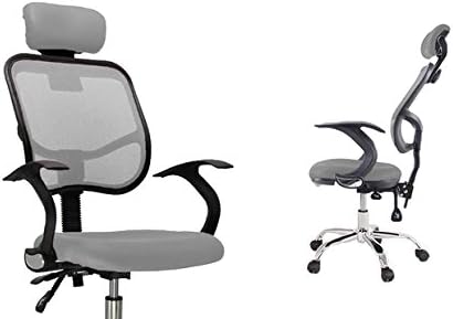 High Back Ergonomic Office Chair With Mesh And Head Rest (Grey)