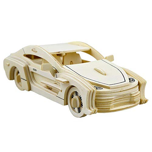 wooden puzzle car