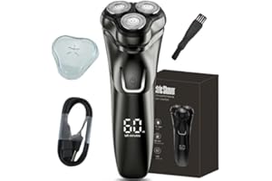 ILESTDG Orzym Rasoir Électrique V1 Pro – Lames 4D Ultra-précises Et Tondeuse Intégrée Pour Un Rasage Net Et Confortable À Têtes Rotatives Für Eine Gründliche Und Angenehme Rasur (Noir)