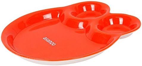 Cornet Microwave Safe Orange Acrylic 3 Compartment Child Plates Food Tray
