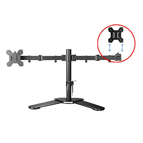 Suptek Monitorhalterung Tischhalterung für 13″-27″ TFT/LCD/LED Flach Bildschirme mit Vesa 75 und 100 Standard bis 12 KG pro Halter Schwenkbar Neigbar Drehbar - 9