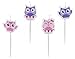 Price comparison product image Owls 4 Mini Candles on Wooden Holders for Childrens Birthday Parties Gift and Candles Owl Cake Birthday Cake Candle