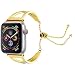 Produktbild MuSheng Band für Apple Watch Series 4 40mm Armband, Premium Edelstahl Metall Damen Luxus Strap Wrist Strap Ersatz Band für Apple Watch Series 4 (Gold)