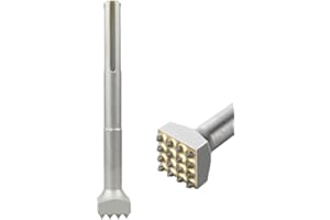 BESTYIJO Scalpelli Per Piastrelle, Sds Plus Bocciarda per Pietra Scalpello per Piastrelle Scalpello a Testa Quadrata Punta Per Fiore in Acciaio 40Cr Con Boccola a Testa Quadrata, Regali per la festa del papà