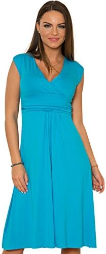 Fancy That Clothing Women's Sleeveless Fit and Flare Summer Dress (20, Turquoise)