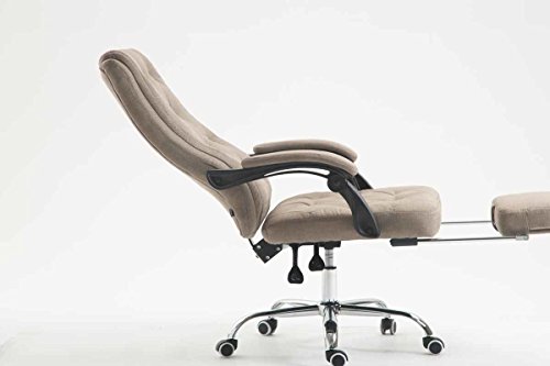 CLP Office chair GEAR with tweed covers, executive chair with footrest, max weight capacity up to 136 kg, height adjustable, ergonomic taupe