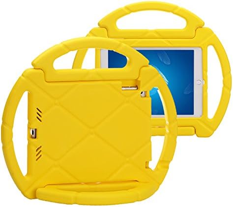 iPad Air Kids Case, SpiritSun 3D Cute Steering Wheel Case Lightweight Durable EVA Cover Kids Friendly Stand Case Drop Protective Bumper for iPad Air/ Air 2/ iPad 9.7 2017/ iPad Pro 9.7 - Yellow