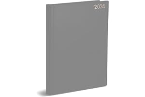 PaulStore 2026 A4 A5 A6 Day to Page/Week To View Diary Full Year Planner Desk Saturday Sunday Shared Page (A5 Wtv, Grey)