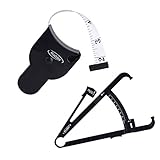 Mudder Personal Body Fat Tester Calipers with Tape Measure and Fat Charts Fitness Measure