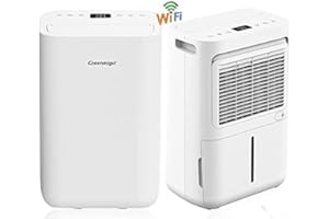 Greenmigo Alpha Déshumidificateur Electrique 13L/jour(ALPHA-Q13 Pro WiFi),Portable Absorbeur d Humidité pour pièces max.50m²,Idéal Déshumidificateur d'air pour la Maison,Salle de Bains,Placard,Armoire