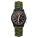 Produktbild Paracord Universal Armband mit Uhr und Feuerstarter von der Marke PRECORN Armbanduhr Outdoor Camping Survival-Seil zum Armband geflochten aus reißfestem Parachute Cord Paracord Seile 350 cord in der Farbe olivgrün (ACHTUNG: DIESES PARACORD SEIL IST NICHT ZUM KLETTERN GEEIGNET