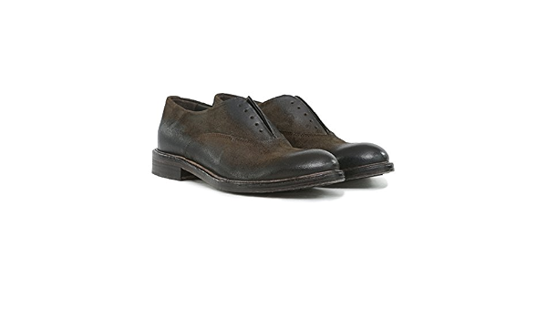 Derby Senza Lacci in Pelle Cerata Testa di Moro Scarpe Artigianali Uomo  Vintage Color Visone Italiane Calzature Fatte a Mano Made in Italy 100%  Vera Pelle, 42 : Amazon.it: Moda