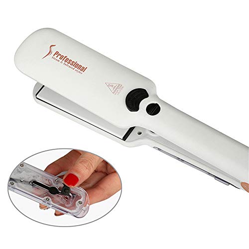Infrared Steam Hair Straightener Professional Steam Infrared Flat Iron with 2 Inches Wide Ceramic Heat Plate Anion Care Adjustable Temperature for All Types 360 Swivel Cord White Infrared Steam Hair Straightener Professional Steam Infrared Flat Iron with 2 Inches Wide Ceramic Heat Plate Anion Care Adjustable Temperature for All Types 360 Swivel Cord White