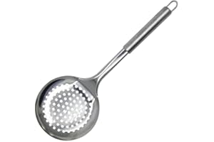 Fackelmann 670432 Ecumoire inox, écumoire pour raviolis, Acier inoxydable, Argenté, 32,6 x 11,5 x 1,6 cm