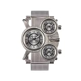 Mechanische Uhren HT1167 Herren Quarzuhr/Persönlichkeit Mode Trend Multifunktions/Seiko Uhrwerk Uhr/Multi-Zeitzone/großes Zifferblatt/Lederband