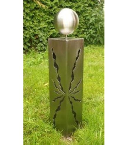 Gartendeko Metall Roststab 117 Cm Mit Edelstahlkugeln – Moderner Gartenstecker Aus Edelrost, Spiralförmig