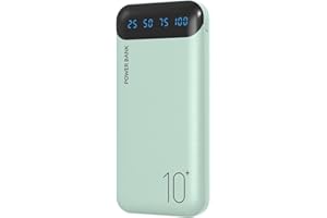 YOBON Power Bank 10000mAh Chargeur Portable Batterie Externe avec 2 Sorties USB 2,4 A et Entrée USB C Compatible avec Huawei iPhone 12 11 X iPad Samsung Galaxy S20 Android Tablette Plus (Vert)