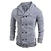 Produktbild IMJONO Men Fashion Herbst Winter Kapuzenpullover Top Bluse (EU-44/CN-M,Grau)