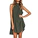 Price comparison product image Mosstars Women Oversized Dress,Ladies Sale Holiday Vintage Irregular Full Length Dress Beach Pure Color Sleeveless O-Neck Party Dress Green