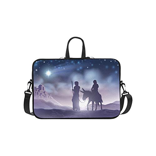 Preisvergleich Produktbild Krippe Weihnachtsszene Abbildung Mary Joseph Muster Aktentasche Laptoptasche Messenger Schultertasche Crossbody Handtasche für Geschäftsreisen