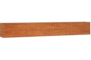 ‎VIDAXL vidaXL Hochbeet, Hochbeet für Garten Balkon Terrasse, Kräuterhochbeet zum Selber Bauen, Gemüsebeet Pflanzkübel aus Metall, Grau Cortenstahl