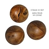 Ursprungsland; DE casamia Wurzelholzkugel Teakholz Ø 8cm vollmassiv, 8 cm, One Size