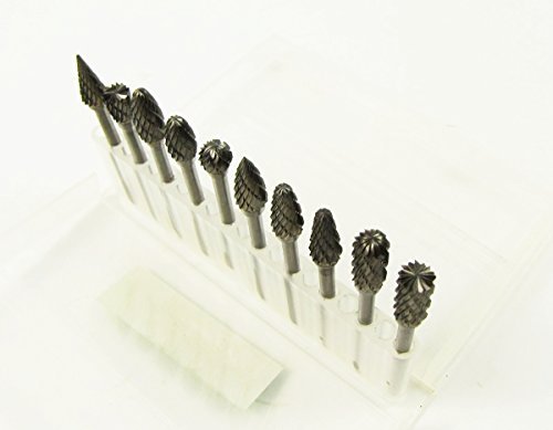 Set 10 Tungsten steel Carbide Burrs For Dremel Rotary Tool Drill Bit by Hwydo