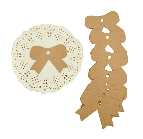 JUNGEN Kraftpapier Etikett Bogen Muster 100 Stück (braun)