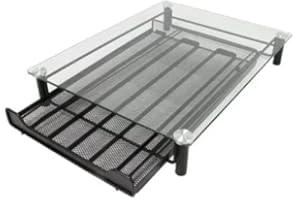 MARCO PAUL INTERIORS Tiroir à dosettes Marco Paul avec plateau en verre compatible avec les machines à café Nespresso et support de capsules de café rechargeable