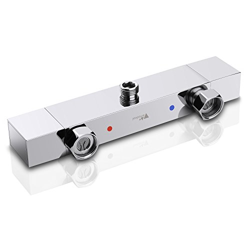 Preisvergleich Produktbild Amzdeal Duschthermostat Brausethermostat, Duscharmatur mit 38 °C Sicherheitstaste, Temperatureinstellung und Durchflusseinstellung, Mischbatterie Dusche Thermostat mit Wassertemperatur 20 - 50 Grad
