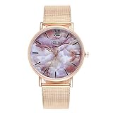Damen Beiläufig Quartz Edelstahl Marmor Uhr Analog Armbanduhr YunYoud Moderne damenarmbanduhr digitaler anzeige handuhr uhrenzubehör pilotenuhr Leder Armbanduhr günstige damenuhr