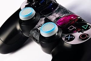 G-MOTIONS - Protección con Joystick para Playstation Xbox SWTICH - Joystick de protección de Silicona de Alta Gama con Material Antideslizante en el Centro (Azul Blanco)