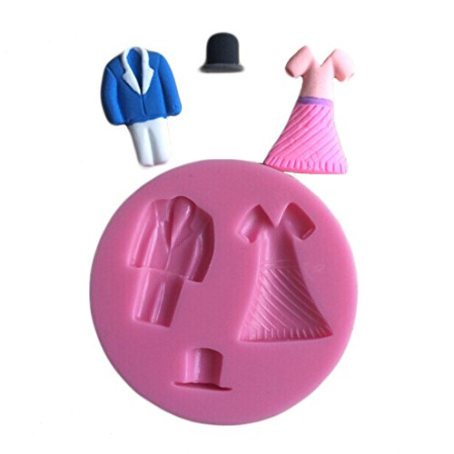 LYNCH Mann-Klage-Frauen-Kleid-Formen Silikon-Icing-Form-Zuckerpaste Mould,Rosa - 3