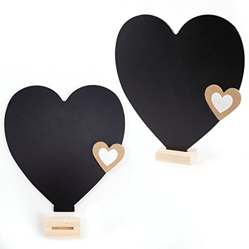 beschriftbar Memoboard Herz Tafel Memotafel Kreidetafel Standtafel Notiztafel Aufsteller stehend Dekoration Tischdeko 21cm - 2