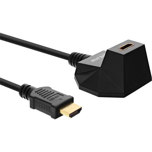InLine 17531S HDMI Verlängerung mit Standfuß und High Speed inkl. Ethernet 4K2K Stecker auf Buchse 1m schwarz/gold