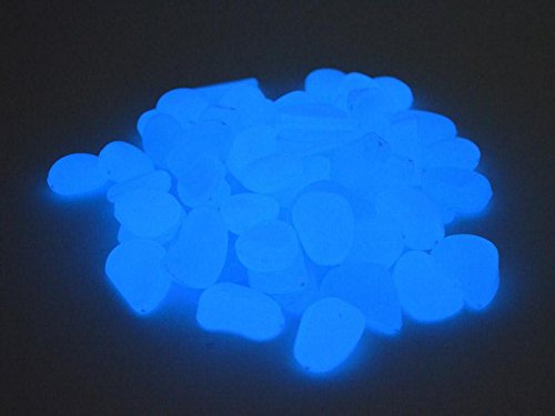 Leuchtsteine Leuchtende Deko Steine 250g ca.80 Steine Blau/Blau 1,5-3,0 cm