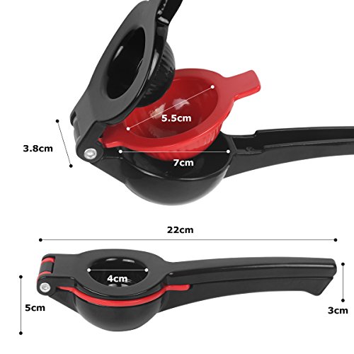 Uvistare Zitronenpresse Manuell / Limettenpresse Profi / Lemon Squeezer Schwarz / Orangenpresse - 9
