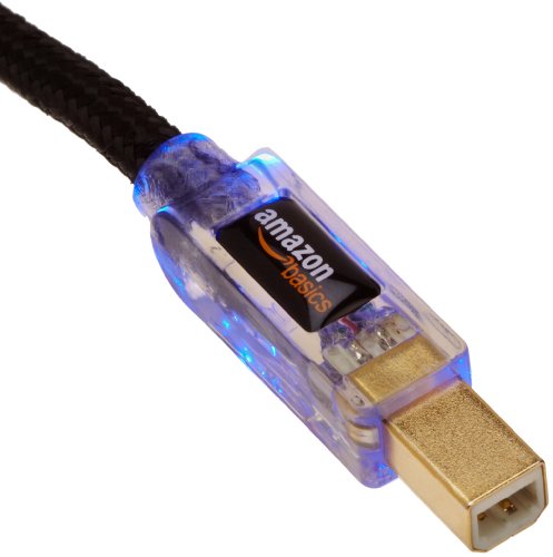 AmazonBasics abgeschirmtes USB 2.0-Kabel A-Stecker auf B-Stecker, mit beleuchteten Steckern (1,8 m) - 3