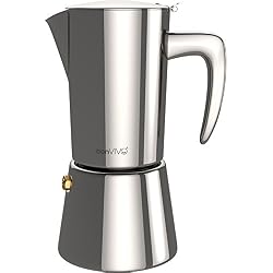 bonVIVO - Cafetière Italienne Intenca pour café Expresso corsé en INOX Finition argentée avec Carafe Moka Classique pour 6 Tasses, Tous Feux Dont Induction