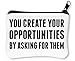 Produktbild You Create Your Opportunities by Asking Them Shakti Gawain Quote Reißverschluss-Geldbörse Brieftasche Geldbörse