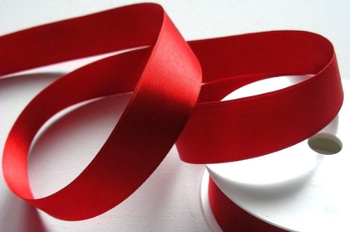SATINBAND 25m x 25mm Rot Schleifenband Satin Geschenkband DEKOBAND - 2