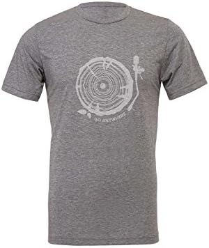 Fugoo Apparel Unisex Go Anywhere Disc Print T-Shirt - Gray, Small - Round Neck, Short Sleeves