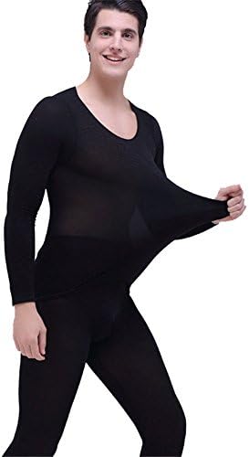 Yall Men's Thermal Underwear Ultra-Thin Base Warm Long Sleeved T-Shirt Trouser Suit