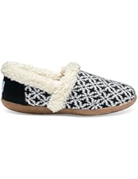 Toms ClassicNegro Blanco Shearling Mujeres Slippers