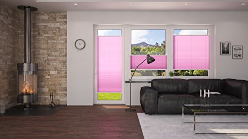 DecoProfi PLISSEE flieder, verspannt, Breite 70cm x 220cm (max. Gesamthöhe Fensterflügel), mit Klemmträger / Klemmfix / ohne Bohren - 6