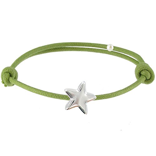 Joyas Les Poulettes - Pulsera Enlace Estrella de Plata - Colors - Verde