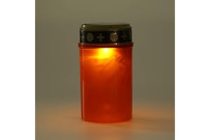 FIENZA Lume per tomba a LED, luce tombale a energia solare, impermeabile, con LED tremolante, senza fiamma, per cimitero, pregare, per offerta