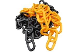 Flexibarrier Chaîne de délimitation, en plastique, 8 mm, longueur : 25 m, noir et jaune