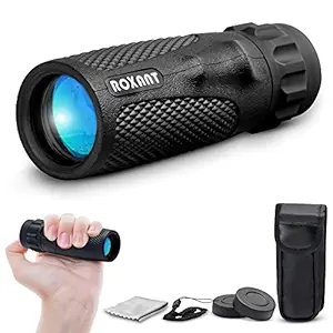 Authentic Roxant Viper 10x25 Pocket Scope with Rubber Armor ?Snake-Grip? + Molded Finger Grip | Weatherproof, Shockproof, Dust Proof. Includes, Case & Wrist Strap, Cleaning Cloth + Lifetime Support
